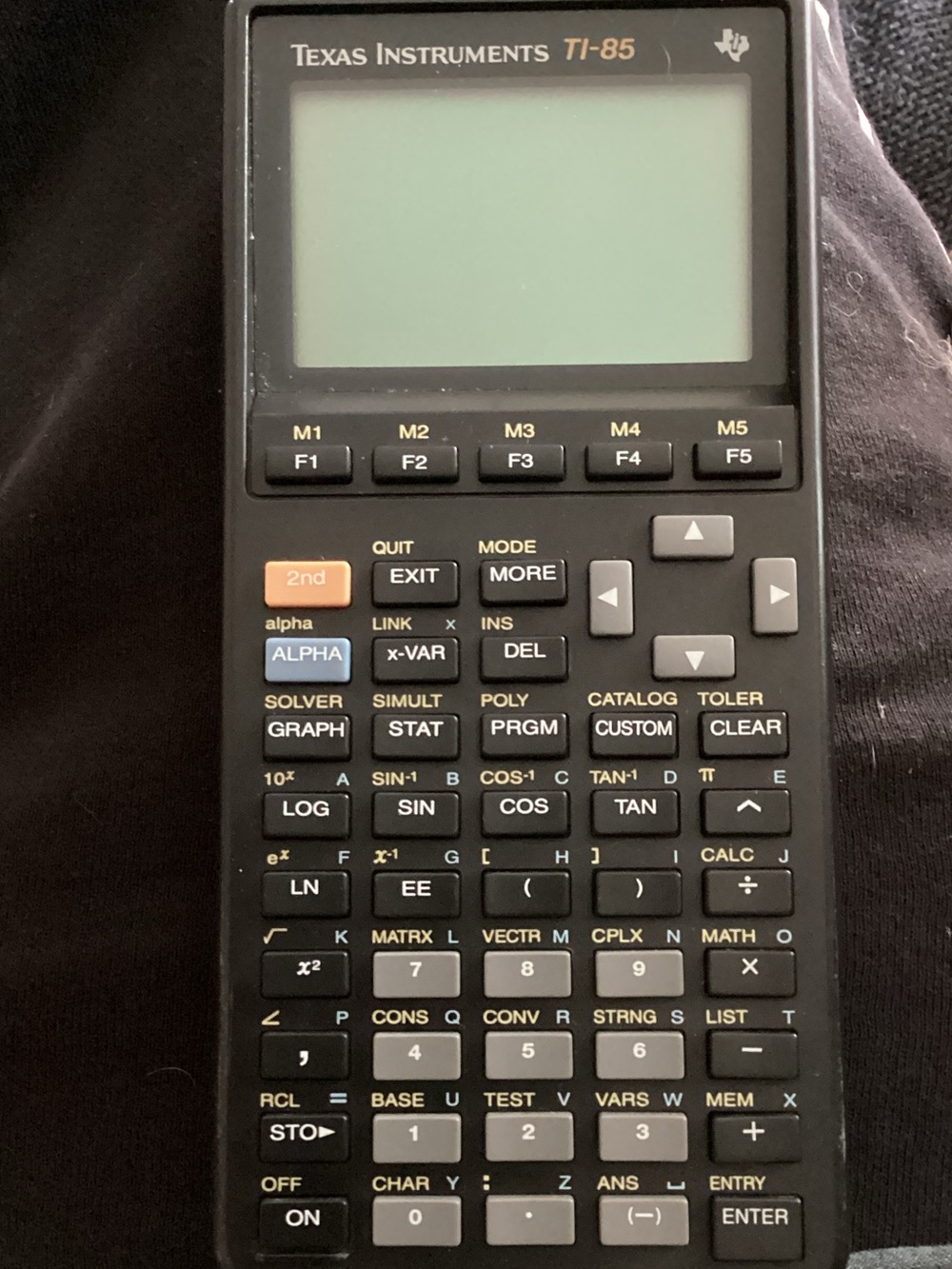 Texas Instruments Black Graphing Calculator with cover